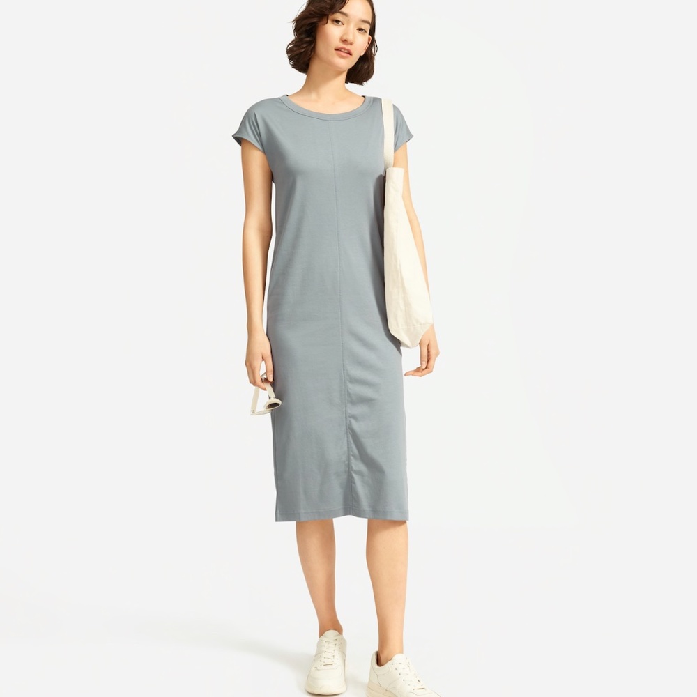 Everlane Luxe Cotton Side-slit Dress, Size Small